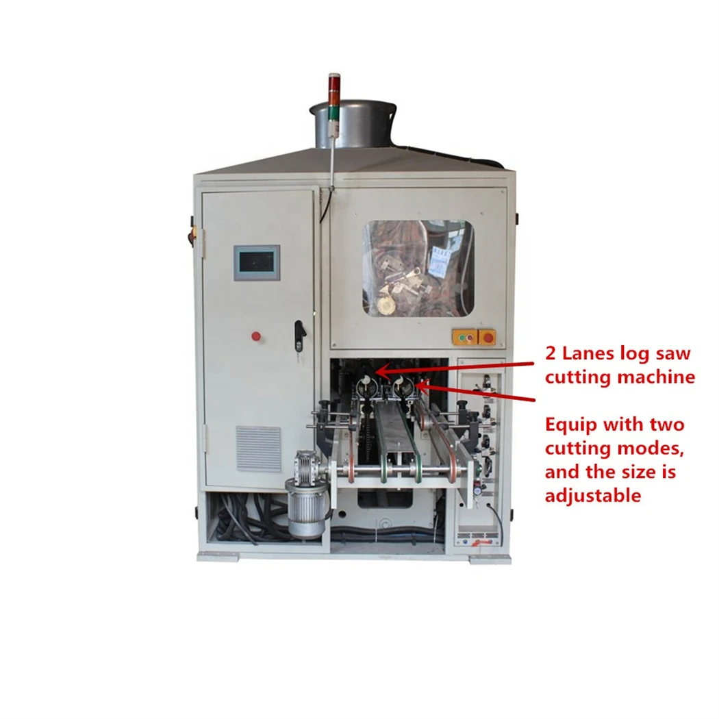 Automatic Soft kitchen towel toilet roll paper cutting machine two channel log saw cutter