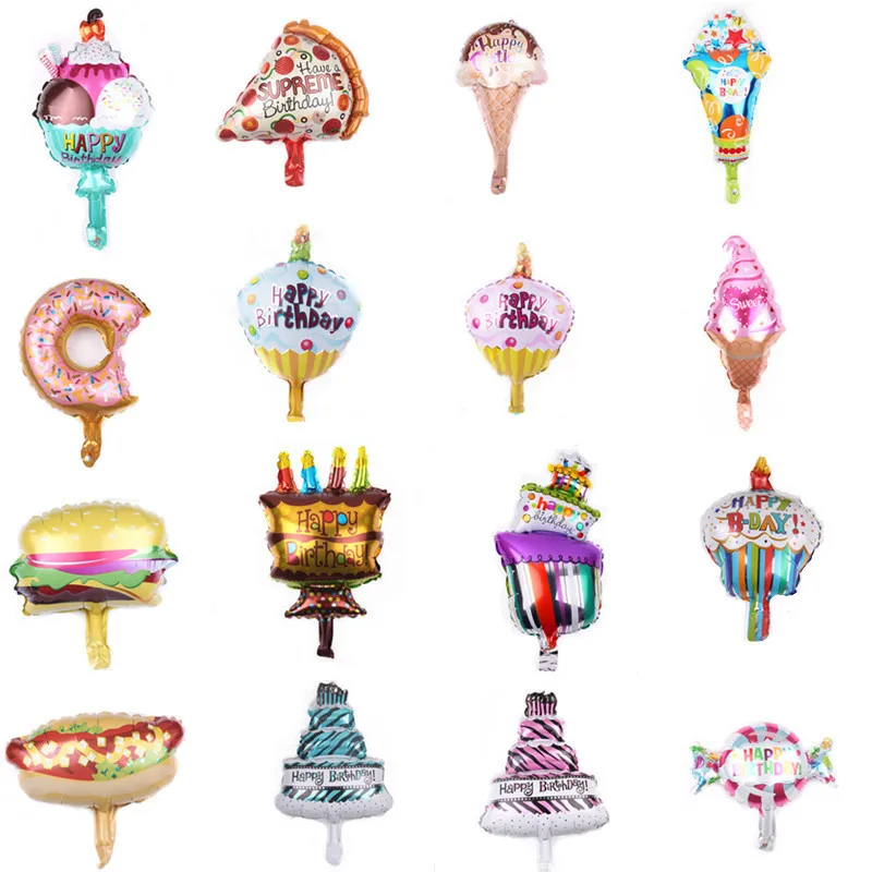 
Mini birthday cake ice cream donut series aluminum film balloon birthday decoration balloon 