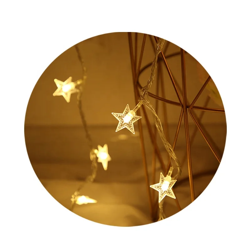 Outdoor Christmas Lights Star Shaped Led String Light Wedding Room Decoration Holiday Light 3m 20led Battery Box