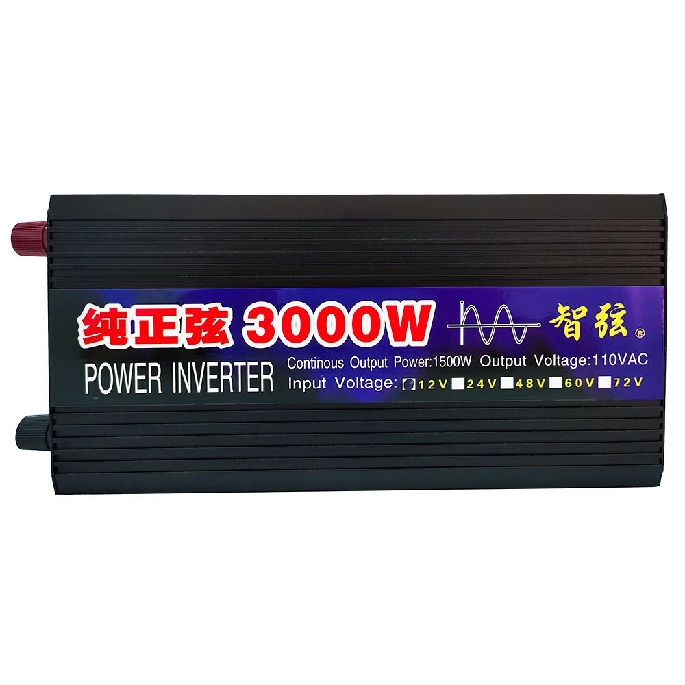 Pure Sine Wave Inverter 1800w Power DC 12V 24V To AC 220V Voltage 50/60HZ Converter Solar Car Inverters With LED