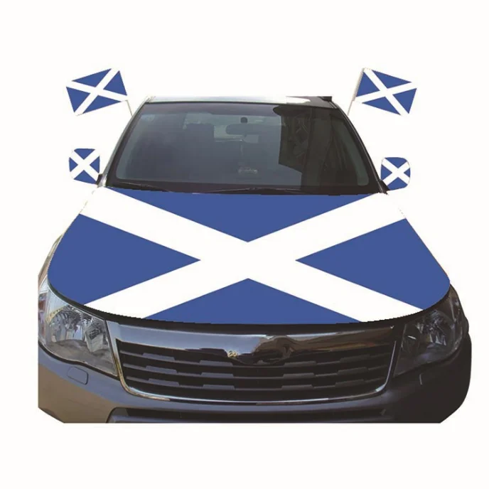 Custom Sublimation Printing Elastic France French Flag Car Bonnet Banner For Car Engine