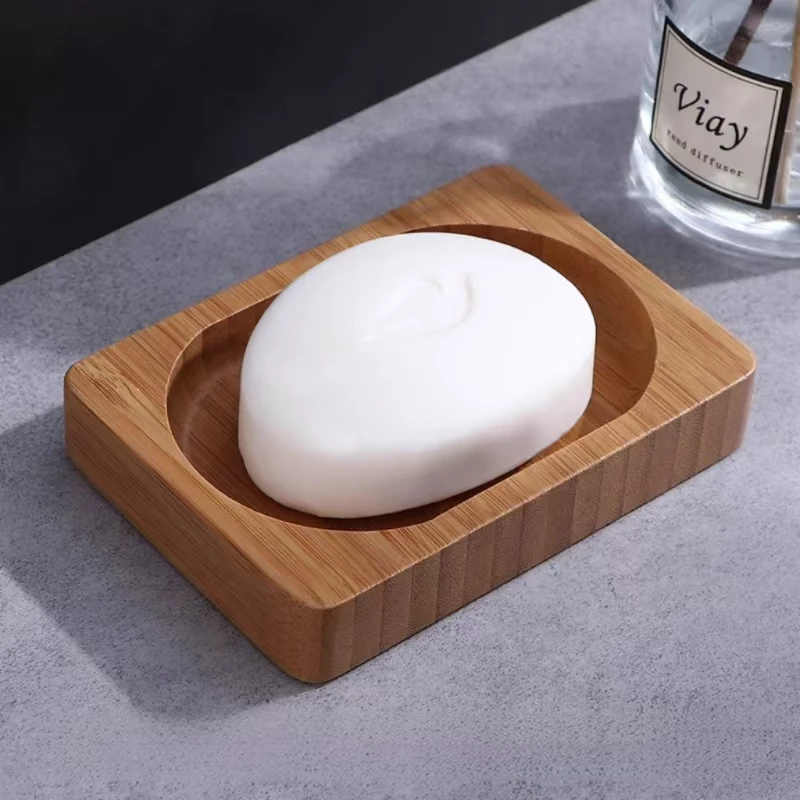 Natural Bamboo Bathroom Accessory-Cute Style Soap Tray Stand Shower Soap Holder