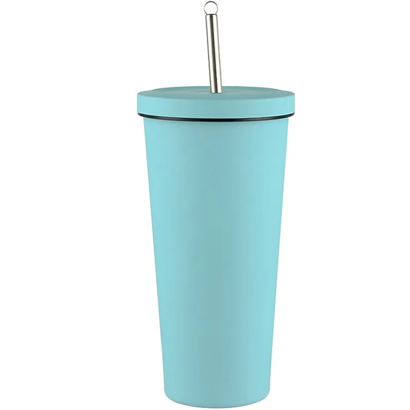 Rubber  Paint  500 /750 ml  Hot sale stainless steel travel  cup with straw, custom logo  double wall straw drinking tumbler