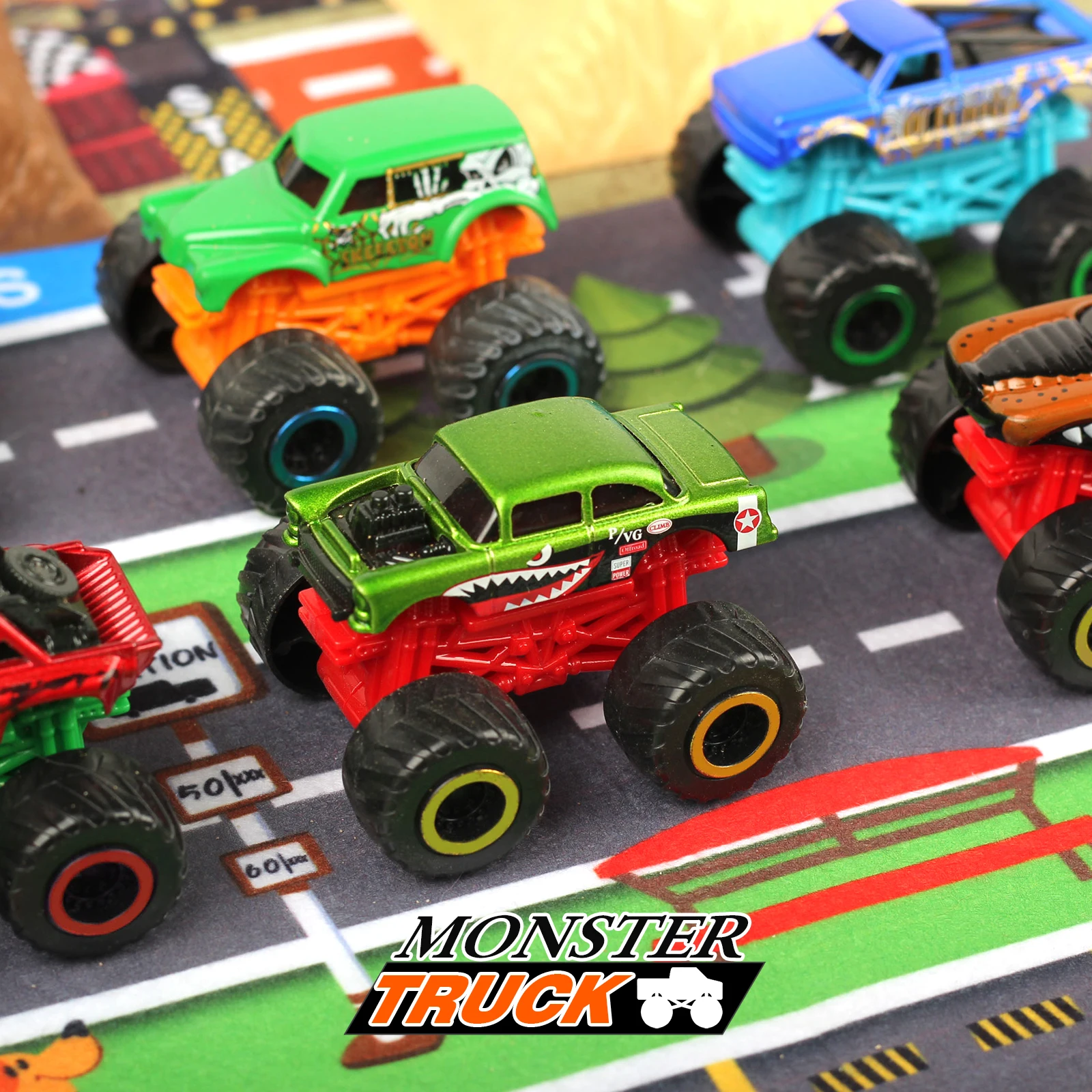 Sunq Factory Cheap Transport Carrier Car Toy Includes 3Pcs Diecast Off Road Vehicle Monster Truck For Kids