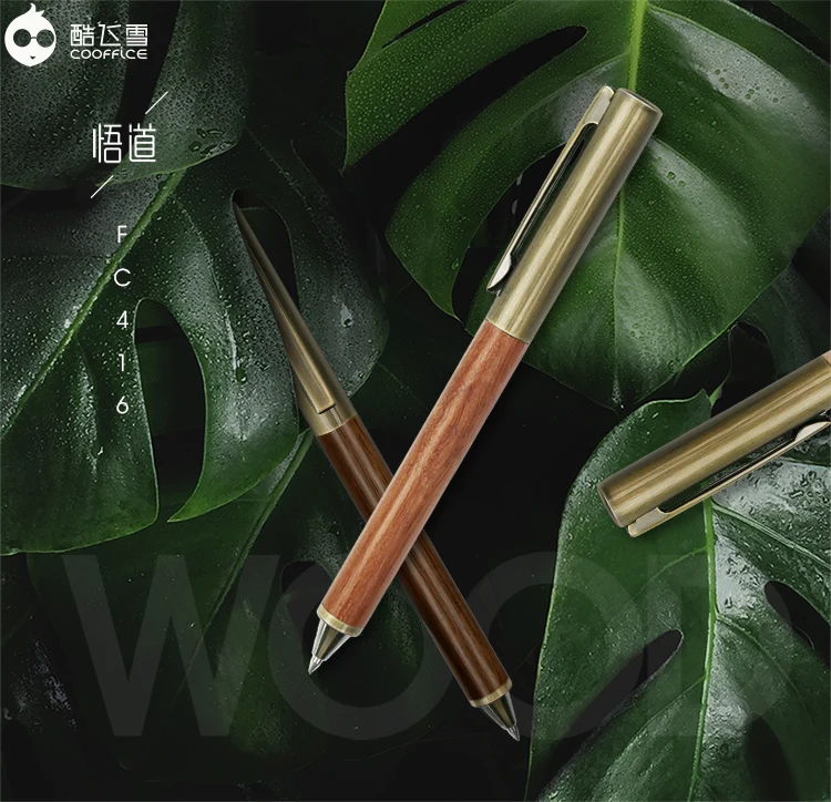 Cooffice standard packing wooden gift box packing pen office writing gel ink pen