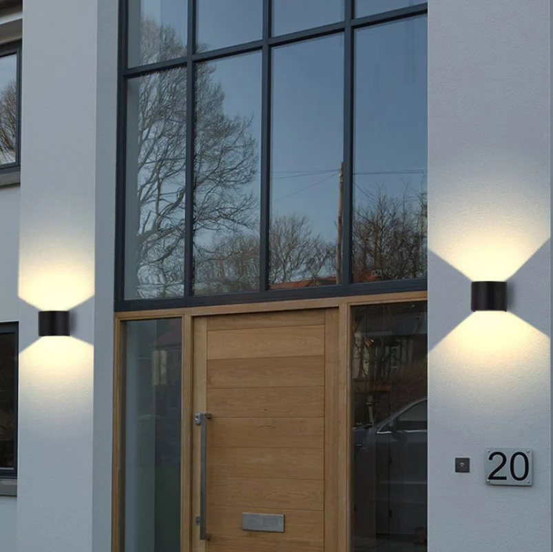 APP Round Square Adjustable Sconce Lamp Outdoor Garden IP65 Modern Shine Up & Down 6W 12W Led Wall Light Up Down Lamp wall mount