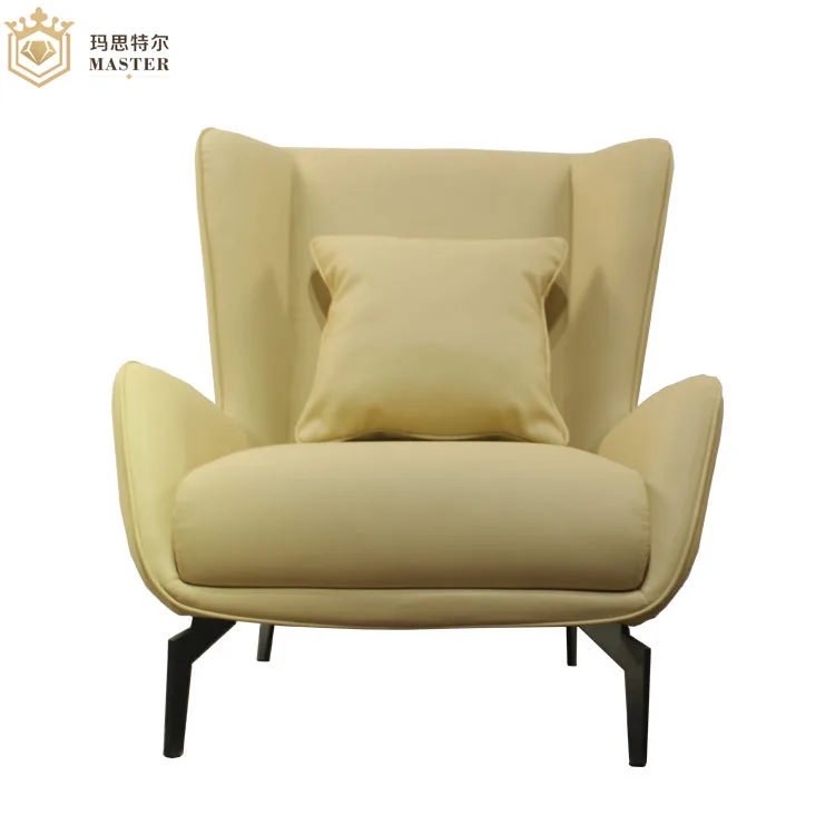 Linen Covered Living Room Leisure Chair Modern Upholstered Italian Office Chairs  Comfortable And Durable Leisure Arm Chair
