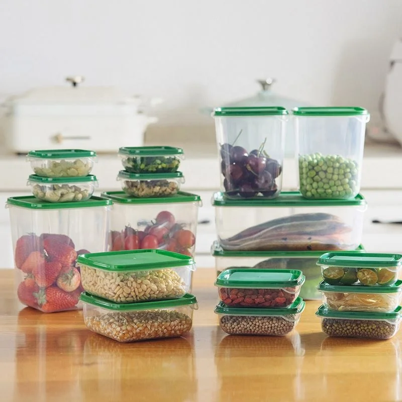17Pcs/Set Kitchen Organizer Grains Beans Storage Jar Keep Fresh Food Storage Box Refrigerator Food Sealed Crisper Container