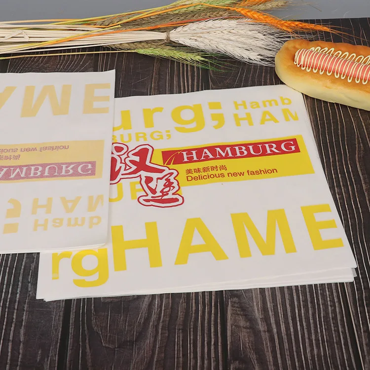 Wholesale Custom Printed Food Grade 38gsm 40gsm Greaseproof Bakery Sandwich Butter Wax Coated Burger Wrapping Paper