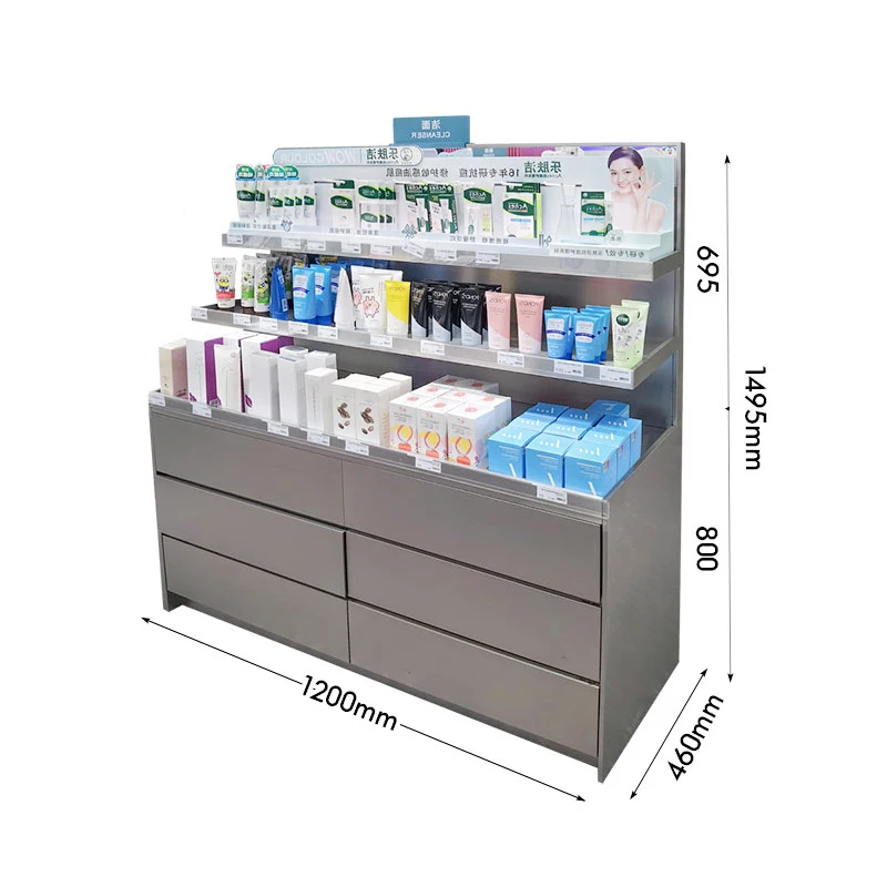 store storage makeup shelf metal beauty products display shelves cabinet retail showcase shelf cosmetics display stand rack