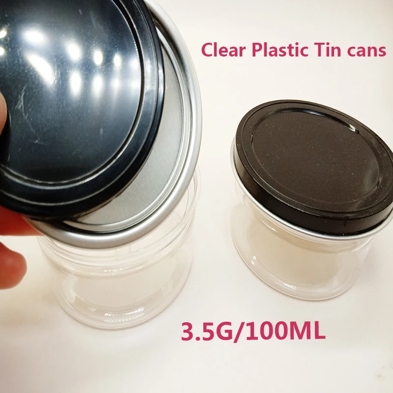 
Airtight Black Cover Aluminum Lids 3.5 g Food Packaging Tins Can Flower Packaging Tin Cans 