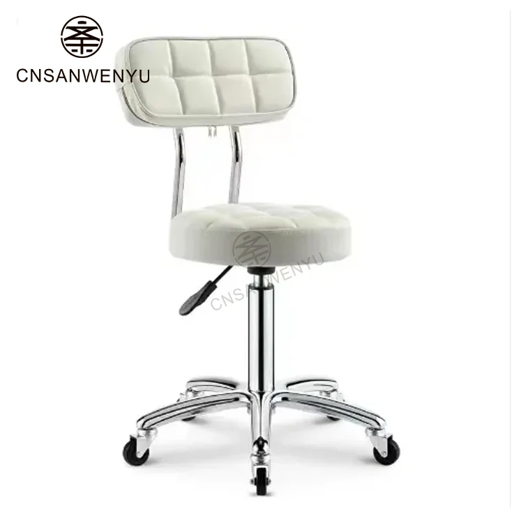 Adjustable Height and 360 Degree Swing Casters Swivel Salon Saddle Chair