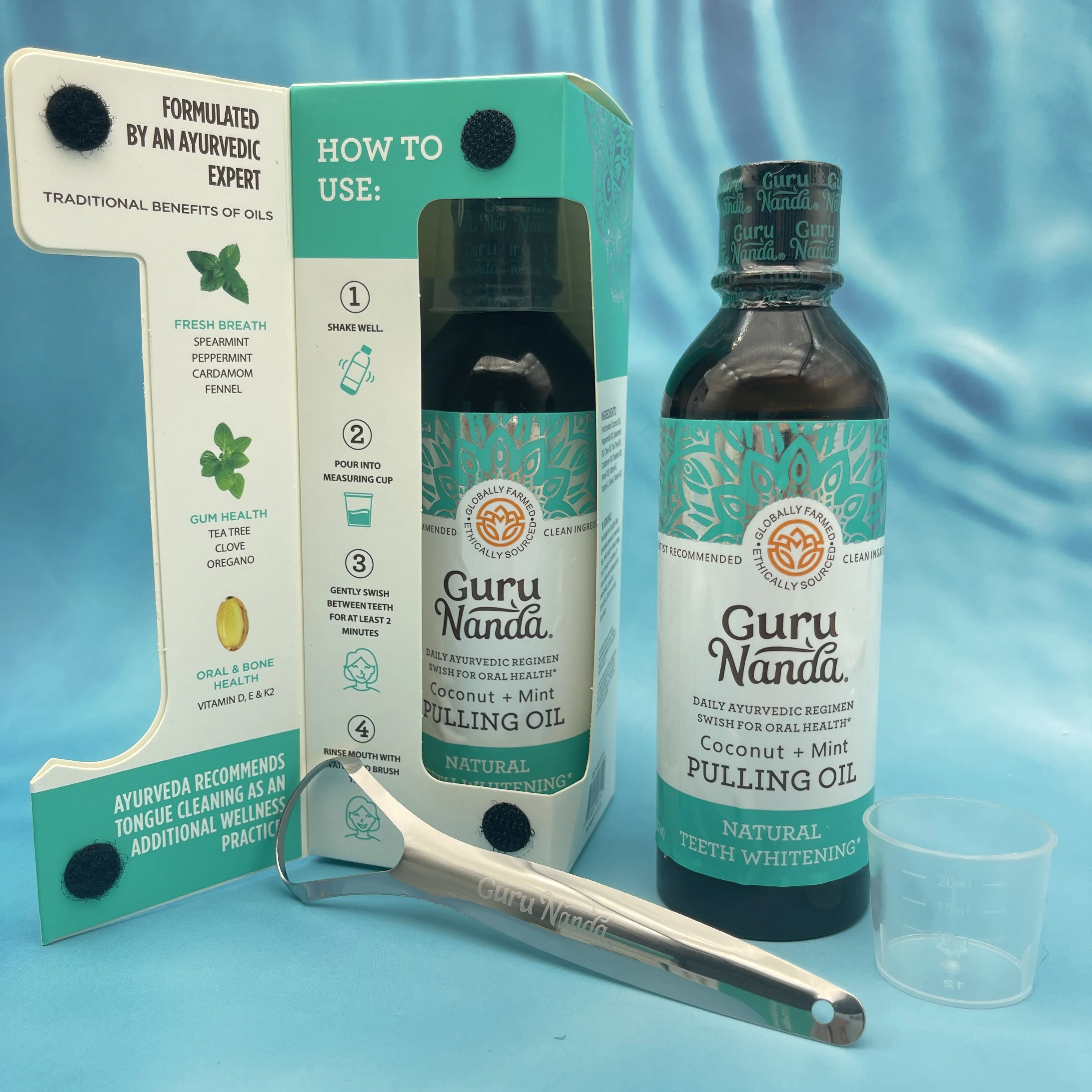 Guru Nanda Pulling Oil for Teeth Whitening Natural Supports Healthy Teeth & Gums & Fresh Breath 3 Years Coconut Oil Mouthwash