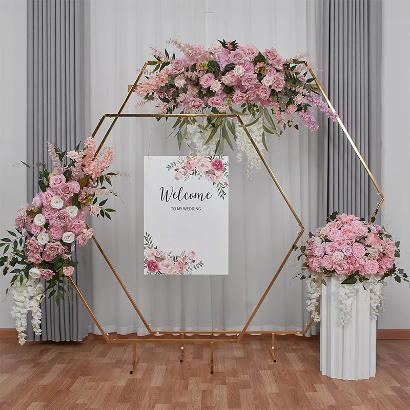 SN-D026 Tall Gold Metal Flower Stand Wedding Flower Ball Arrangements Flower Centerpieces For Wedding Decoration