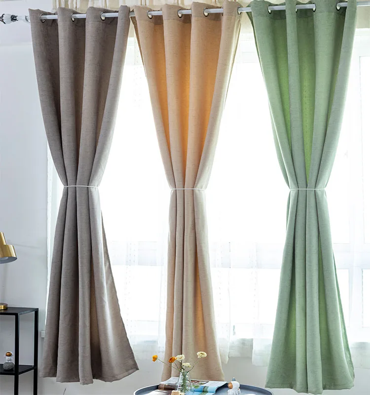 China Pure Color Romantic Printing Cheap Window Embroidery Dusty Blue Voile Fabric For Curtains