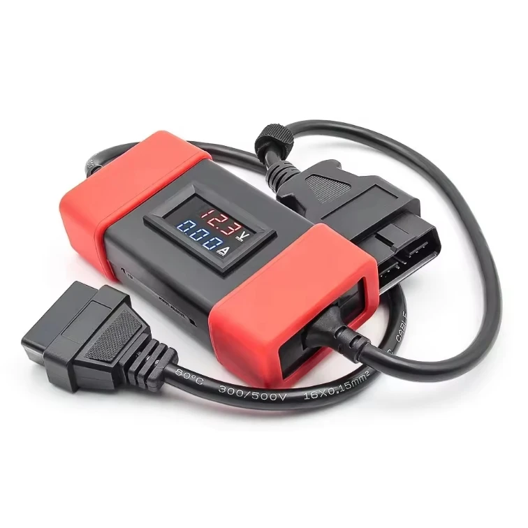 Red 24V to 12V Heavy Duty Truck Diesel Adapter Converter OBD Diagnostic Extension Cable for Launch Easydiag OBD2 Scanner