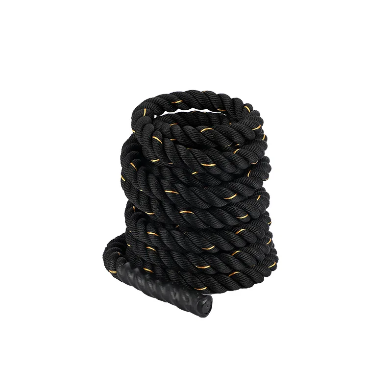 Physical Training Battle Ropes Bodybuilding  38mm or 50mm Big Black Gold 9Mm Battle Rope For Commercial