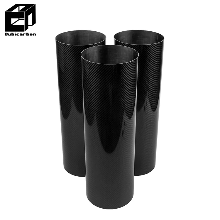 High quality Toray Carbon Prepreg Tube 3K Wrapped Carbon Fiber Pipe Tube large diameter 180mm 200mm OEM