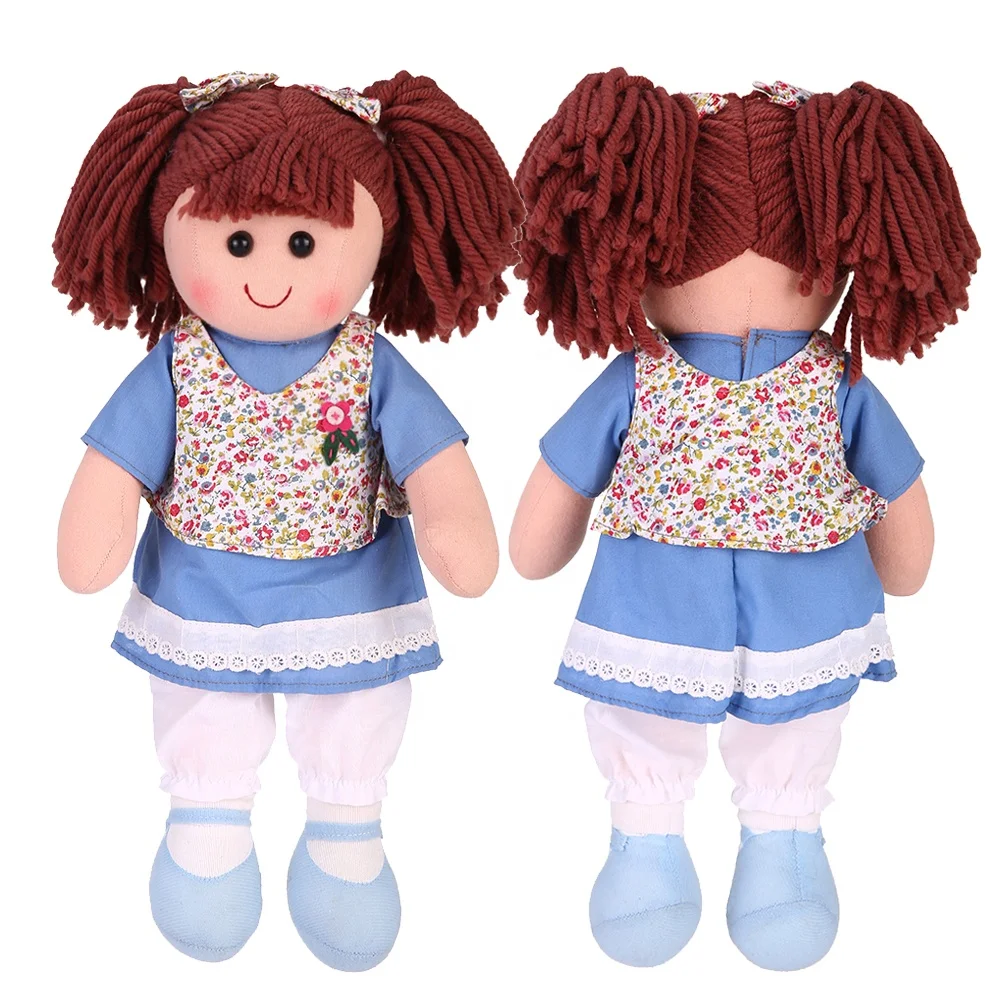 Lovely Girls Cartoon Rag Baby Dolls Toys Wholesale Cheap Soft Handmade Cotton Rag Dolls For Kids