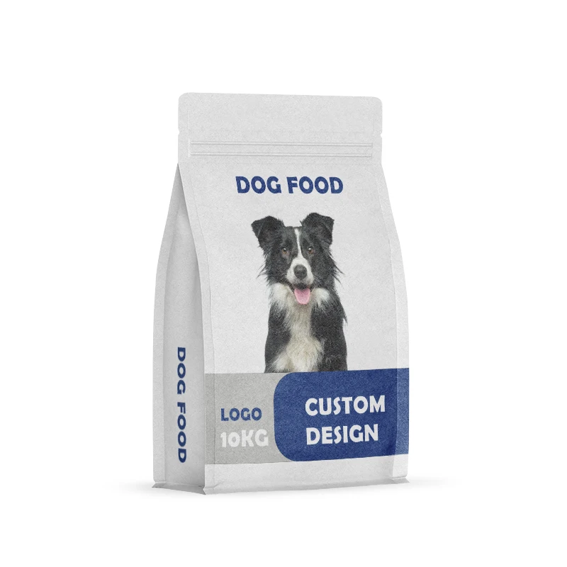 Customized 5kg 10kg 15kg 20kg 25kg seal aluminum foil dog cat plastic flat pet food bag packaging pet food bag