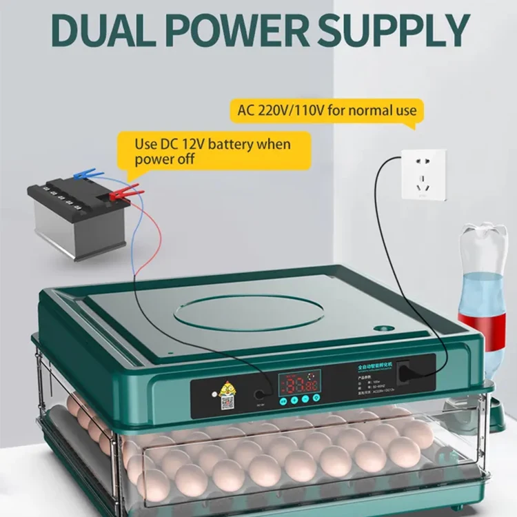 Poultry duck goose quail pigeon bird egg incubator cheap price fully automatic 130 eggs capacity