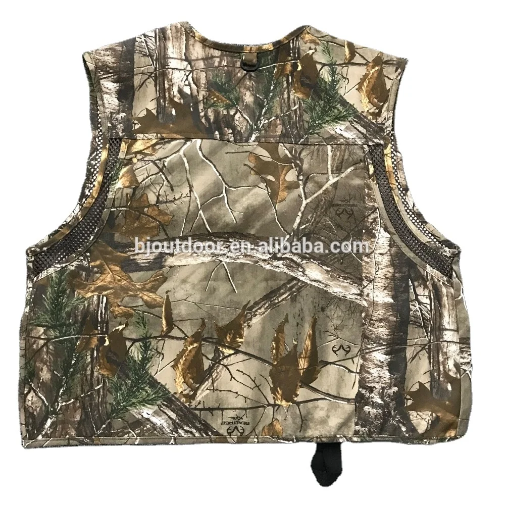 Hunting men game real tree camo vest from BJ Outdoor