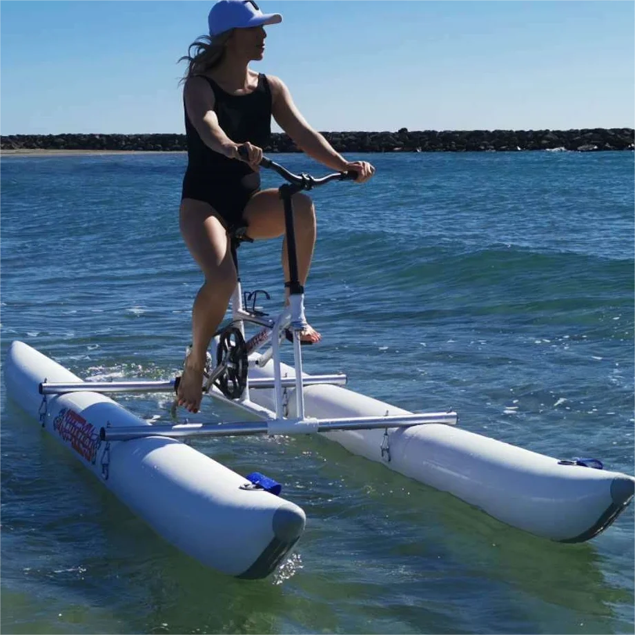 New inflatable round double pontoon stable wind resistant controllable speed lightweight aluminum alloy water bike