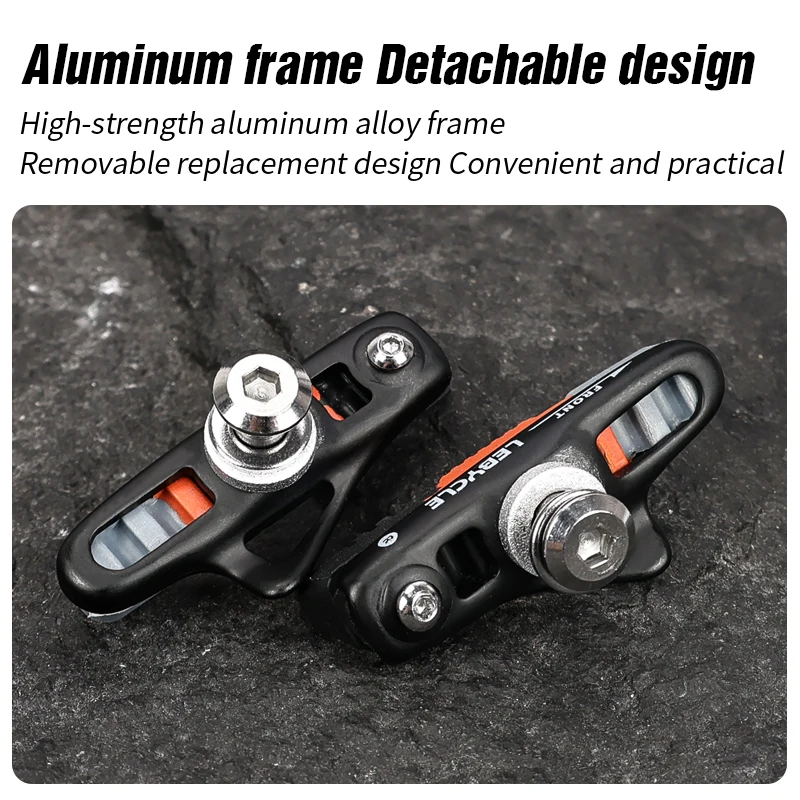 LeBycle Lightweight  High-Performance Racing Matte Finish MTB Road Bike Brake Pads C-Brake Caliper Pad For Aluminum Alloy Ring