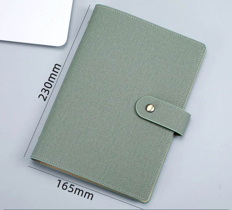LABON Recycled Notebooks Buckle Closure Organizer A5 Custom Leather PU Cover Ring Binder