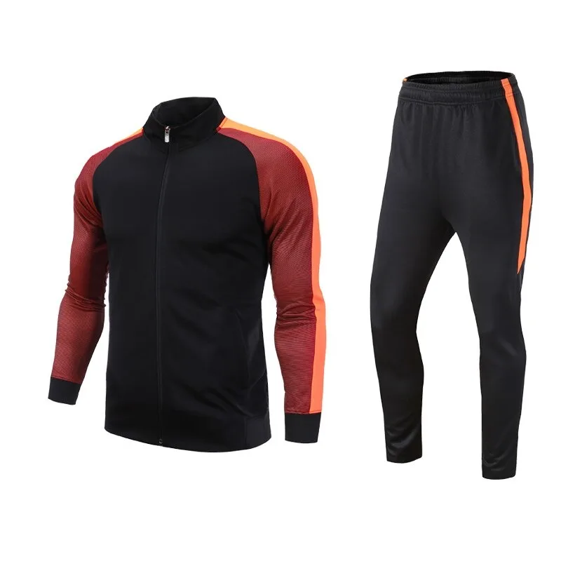 New Men Women Jacket Pants Polyester Training Suit Soccer Match Appearance coat Long Sleeve Sportswear Sets Running Jogging Set
