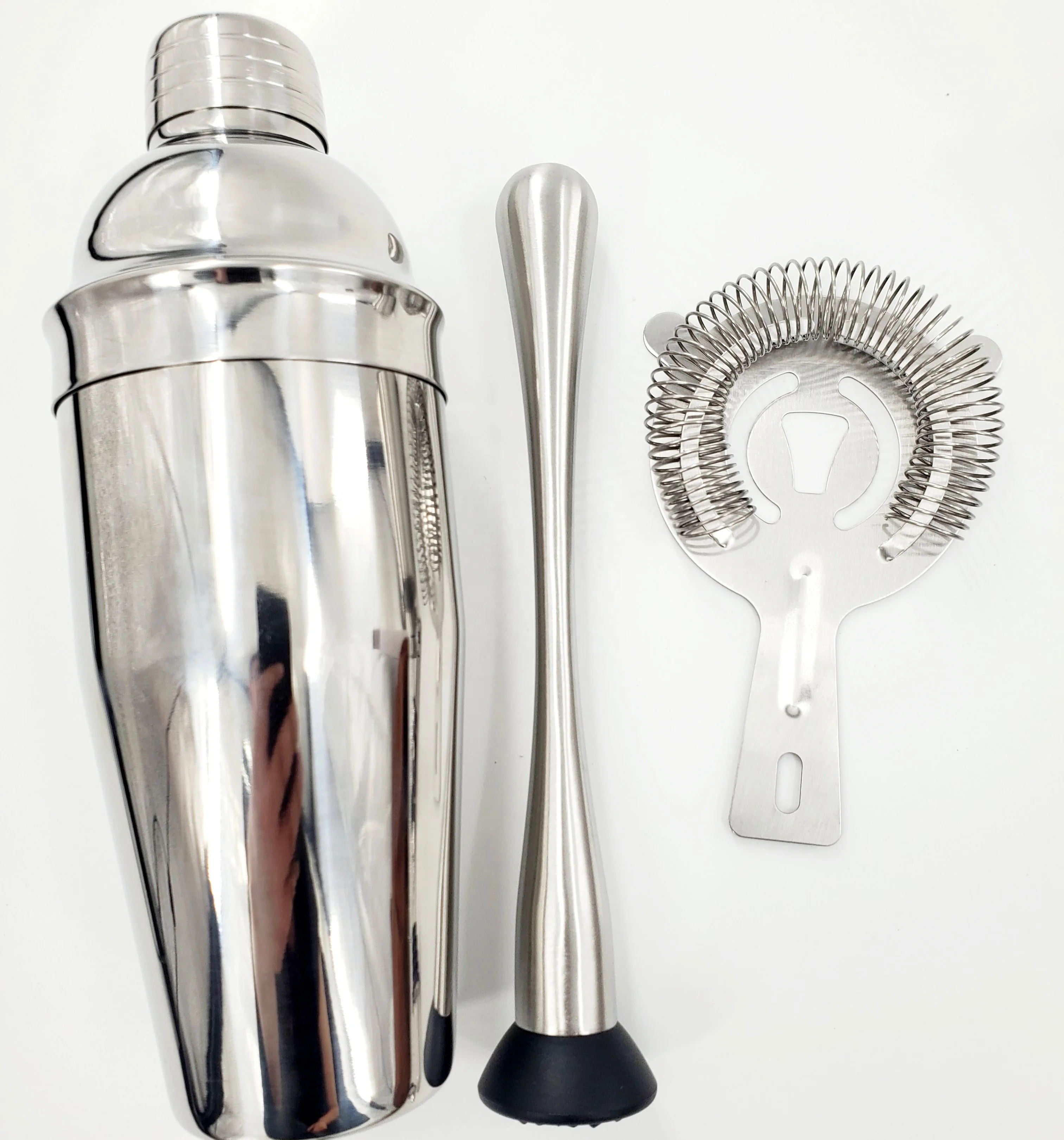 
18 pieces Stainless steel Cocktail shaker set Cocktail making mixer set Cocktail kit bar mixology set Barware Bartender tool kit 