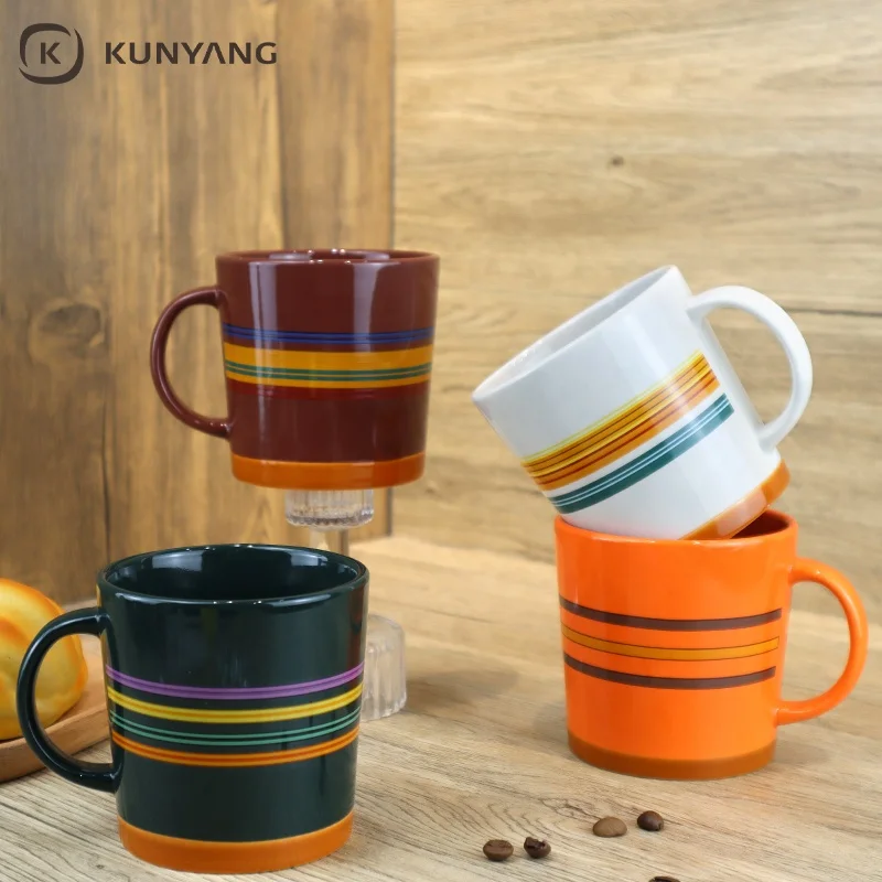 factory New Style 2024 kunyang Custom Ceramic coffee mug set mugs wholesale customised ceramic mugs