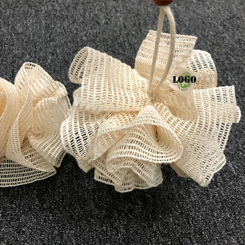 Zero Waste Natural Biodegradable Eco Friendly Ramie Hemp Mesh Sisal Bath Body Puff Pouf Shower Exfoliating Loofah Sponge ball