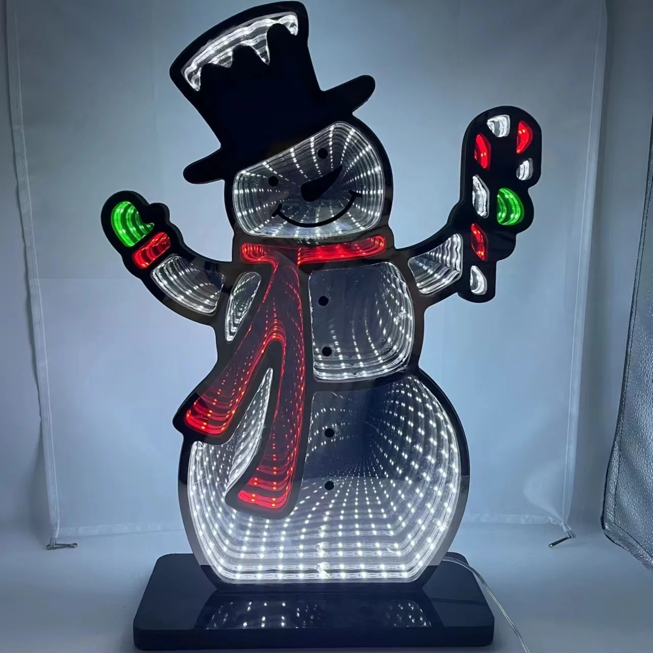 Wholesale Indoor outdoor Santa Claus 5V Abyssal Magic infinity Mirror sign neon lights for Christmas XMAS home decoration