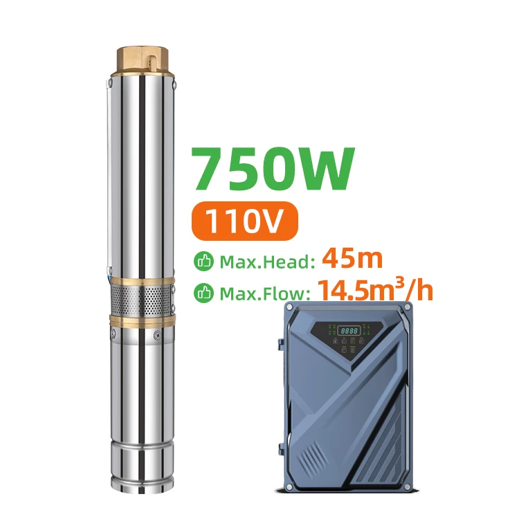 
4 inch AC DC 750W Brushless Agricultural Centrifugal Solar Water Pump With 304 S/S Motor Shaft 