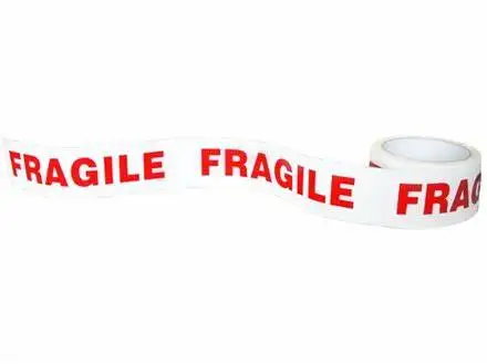 factory stock offer high quality reasonable price packing bopp fragil  red tape for box sealing