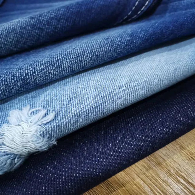 factory price denim jeans raw material GL6882-5 95% cotton 5% poly denim fabric dark indigo jeans fabric