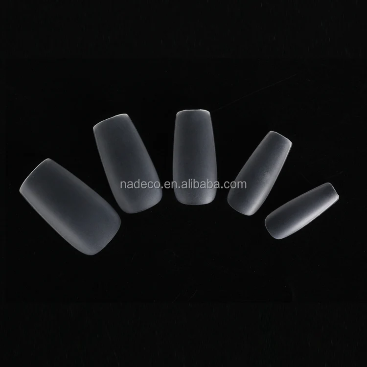 Super Thin Acrylic Soak Off No C Curve Matte Clear Full Cover Artificial Fingernails Square Gel Extension Nail Art Tips Kit