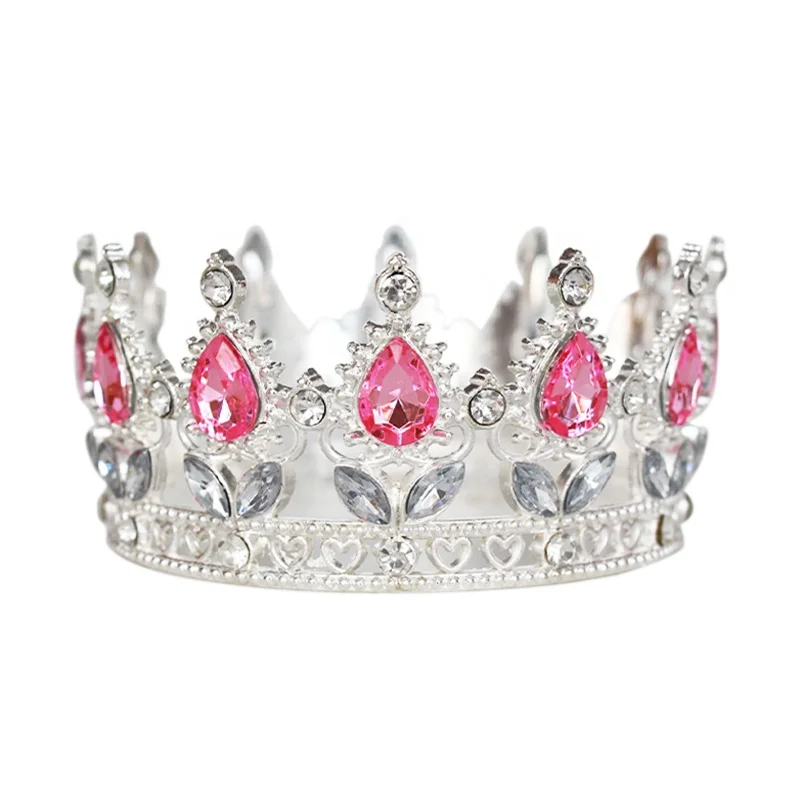 Hot Sell Wholesale Alloy Crown Flower Bouquet Birthday Cake Decoration Crown Floral Accessories