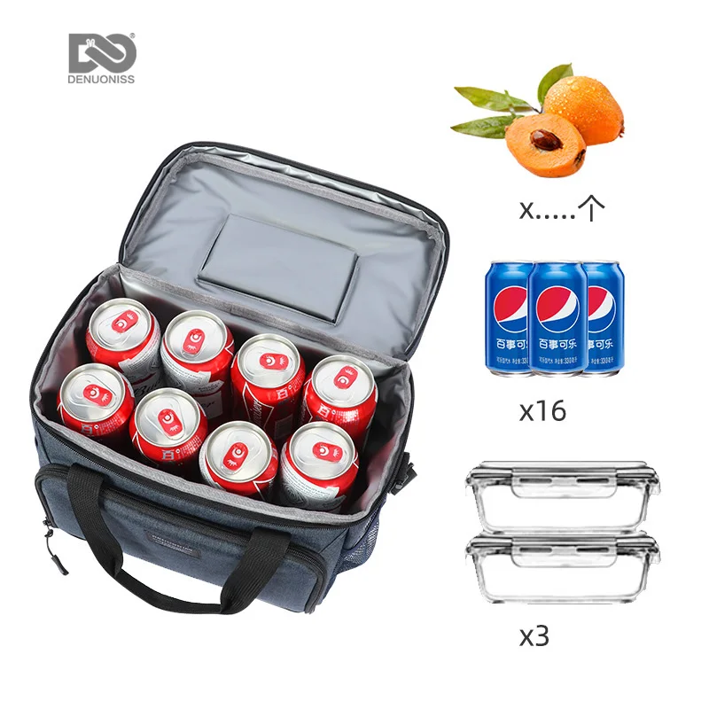 China supplier wholesale high capacity reusable shoulder lunch bags big size picnic bag portable food ice cooler box for camping