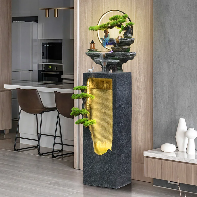 Internal Circulating Fengshui  Creative Garden Home Decor Large Waterfall Fountain Fiberglass High Quality Water Fountain