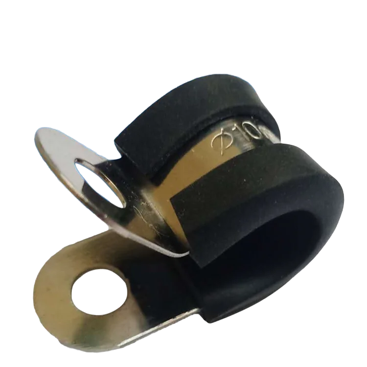 Customized galvanized iron W1 P type clips with rubber cable hose clamps