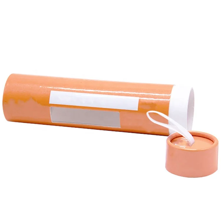 Custom eco-friendly cardboard container deodorizing twisted paper tube packaging with window and ribbon