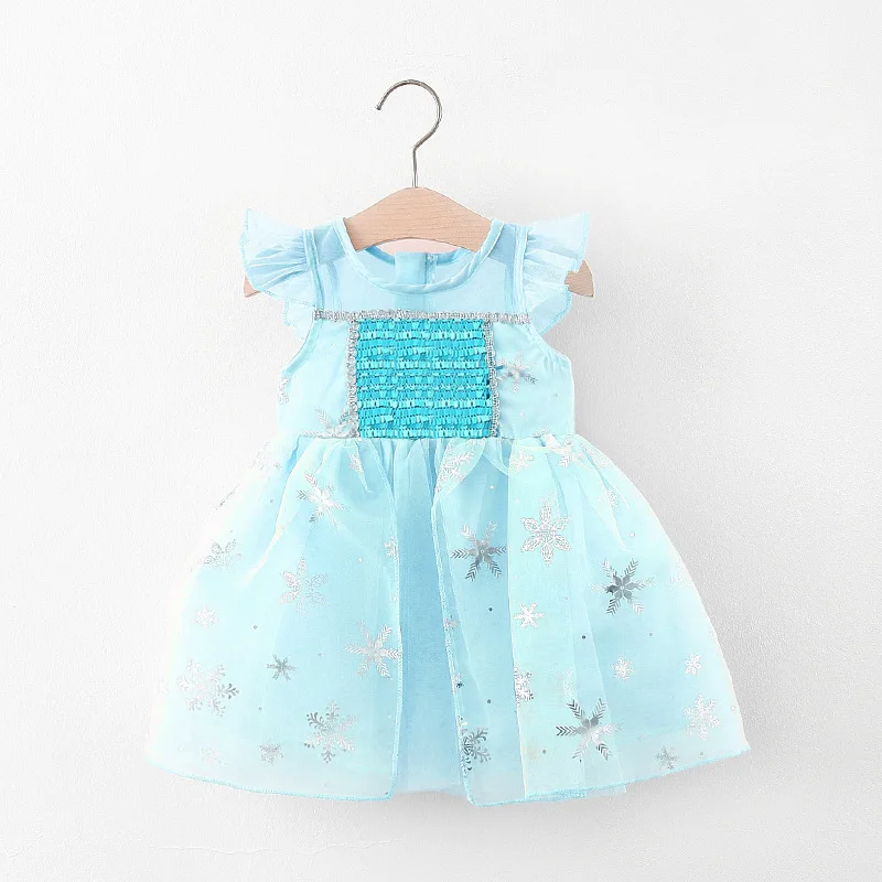 Fashion Sequin Girl Dress Frozen elsa costume clothing baby elsa frozen dress for girls