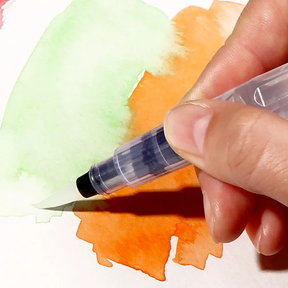 Cixi Superior 3/6 pcs Set Artist Water Supply Brush Pen MS-011-3/6 with 6 Sizes Round and Flat Tps