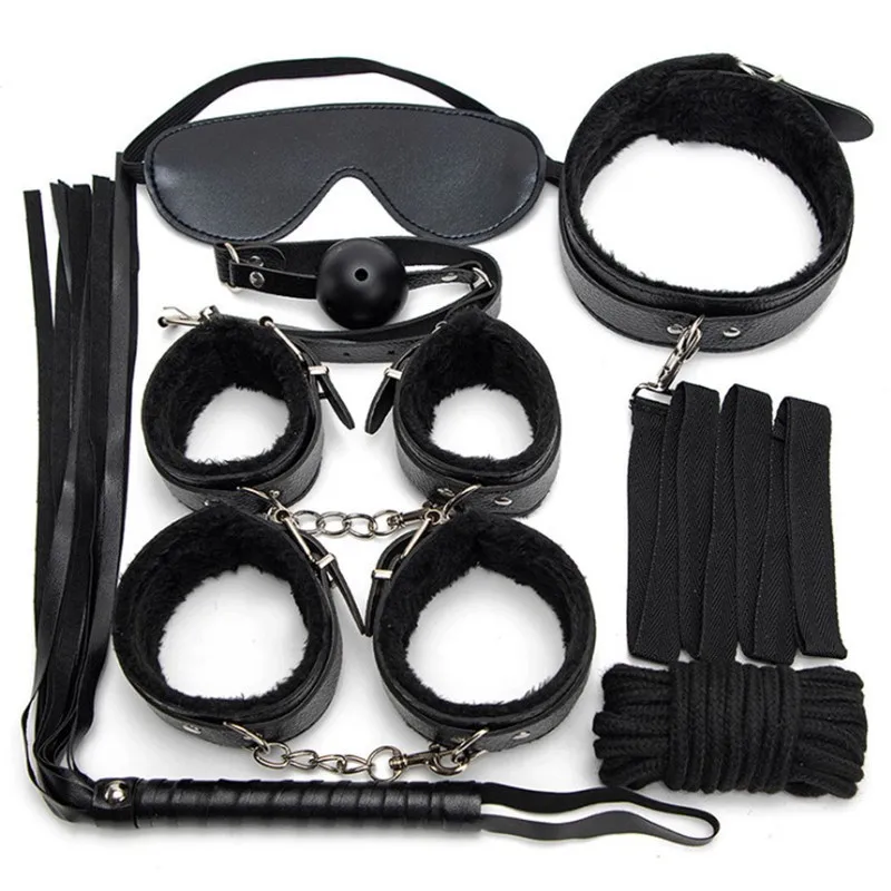 Hot BDSM Sex Toy Sexy Slave Leather Equipment SM Fetish Bondage Kit Fetish Handcuffs Bondage Restraints for Whip Bondage Kit