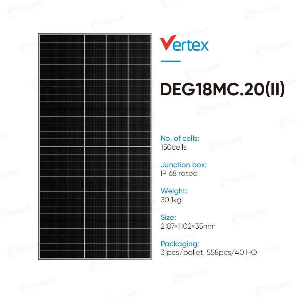 Trina Solar Vertex Solar Panels Hjt 550W 500W 480W 490W 505 Watts Facial Painel Solar Bifacial Panneau Solaire Trina