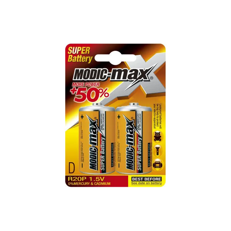 Zinc Carbon Battery R20 D Dry Battery Disposable Batteries