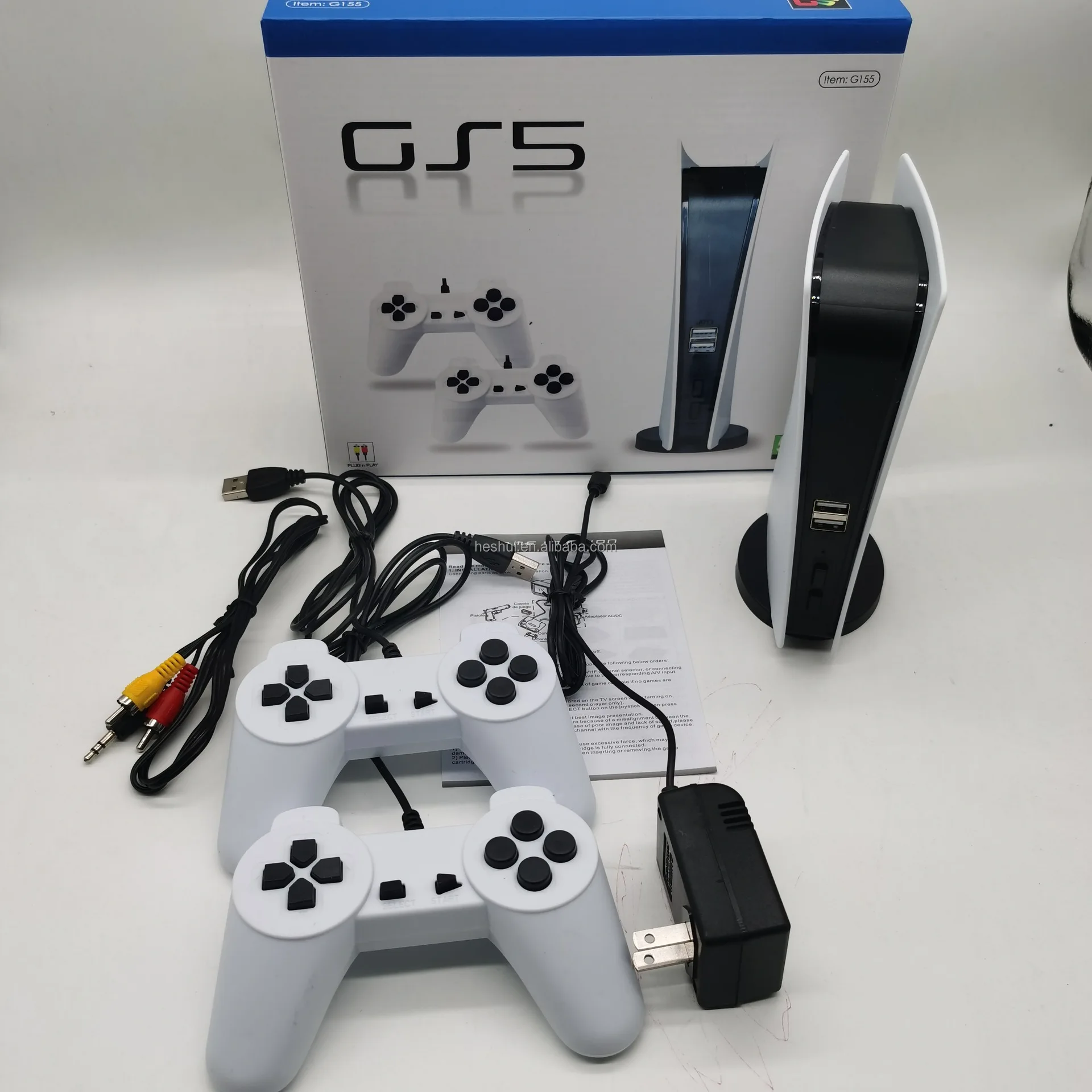 GS5 TV Console Retro Handheld Game Player Built in 200 Classic Games 8 Bit AV Output With Dual Wired Controllers