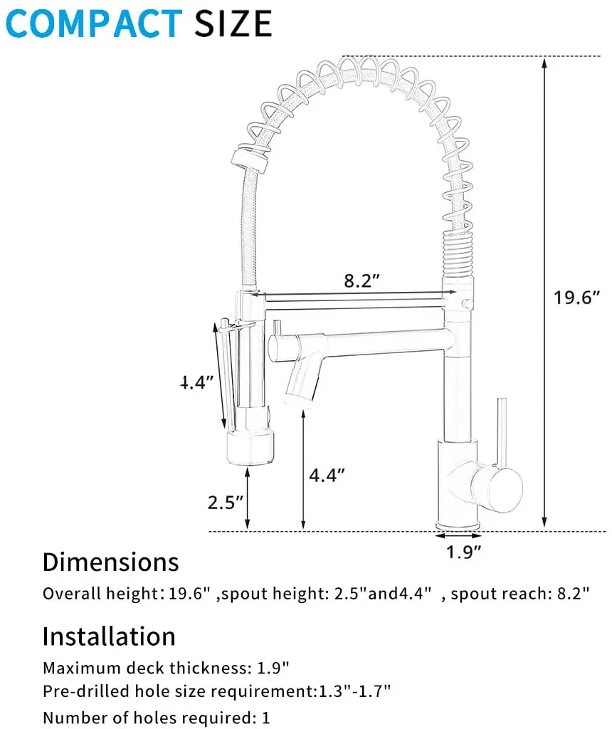 Kitchen Sink Faucet Faucet Black Taps Pull-down Sprayer Brass Ceramic Modern Contemporary Single Handle Spring 5 Years Pull Down